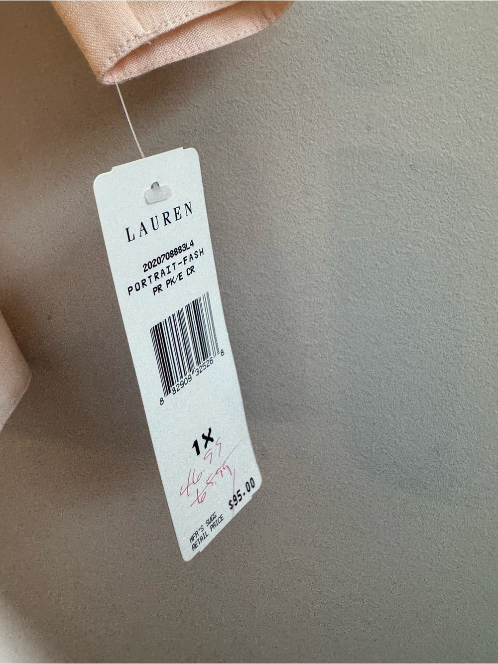 Plus Size 1X Linen Lauren Ralph Lauren Split Neck Tunic Pink Peach Top New NWT - Picture 6 of 6